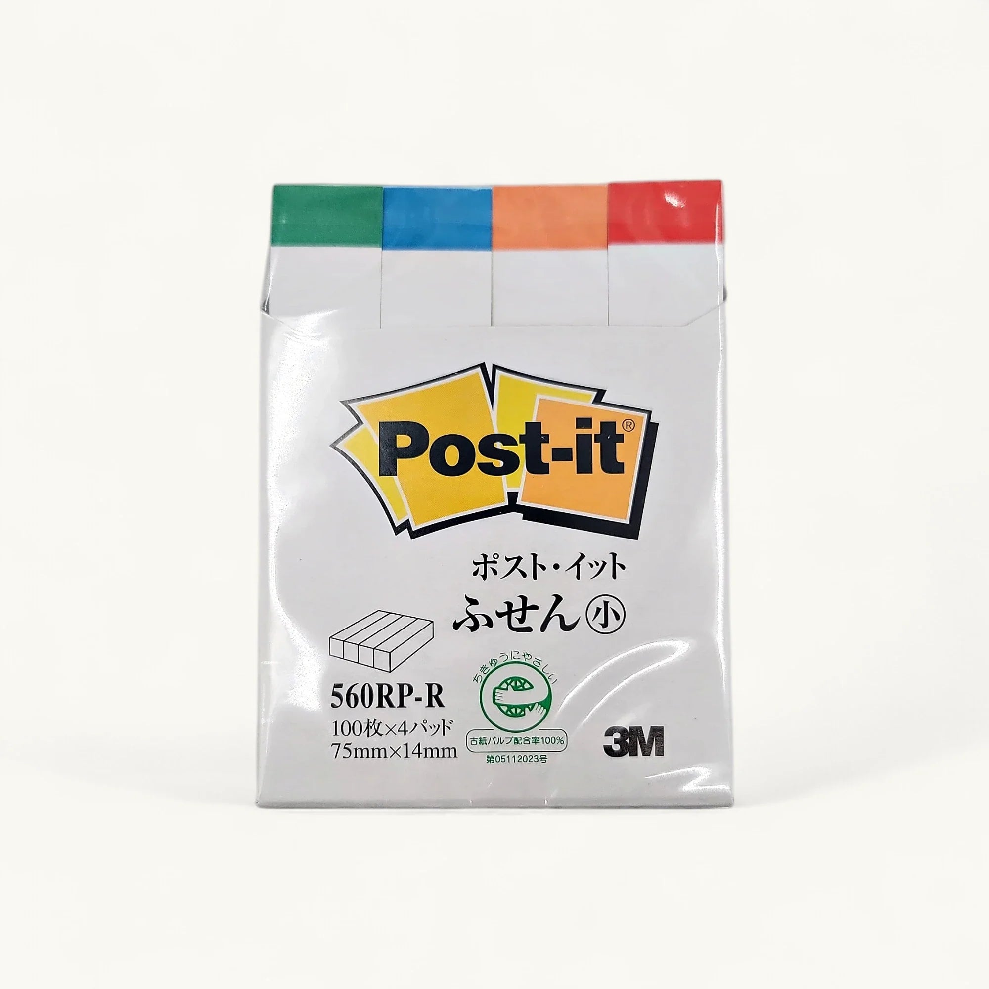 3M-560RP-R-可再貼標籤紙-四色-便條紙-14x75mm