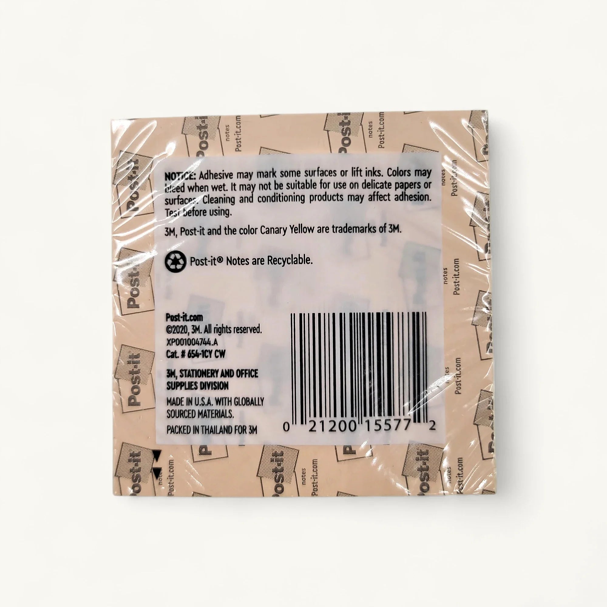 3M-Post-it-654-便條紙-75x75mm-經典黃色-辦公室無殘膠便利貼-100張裝