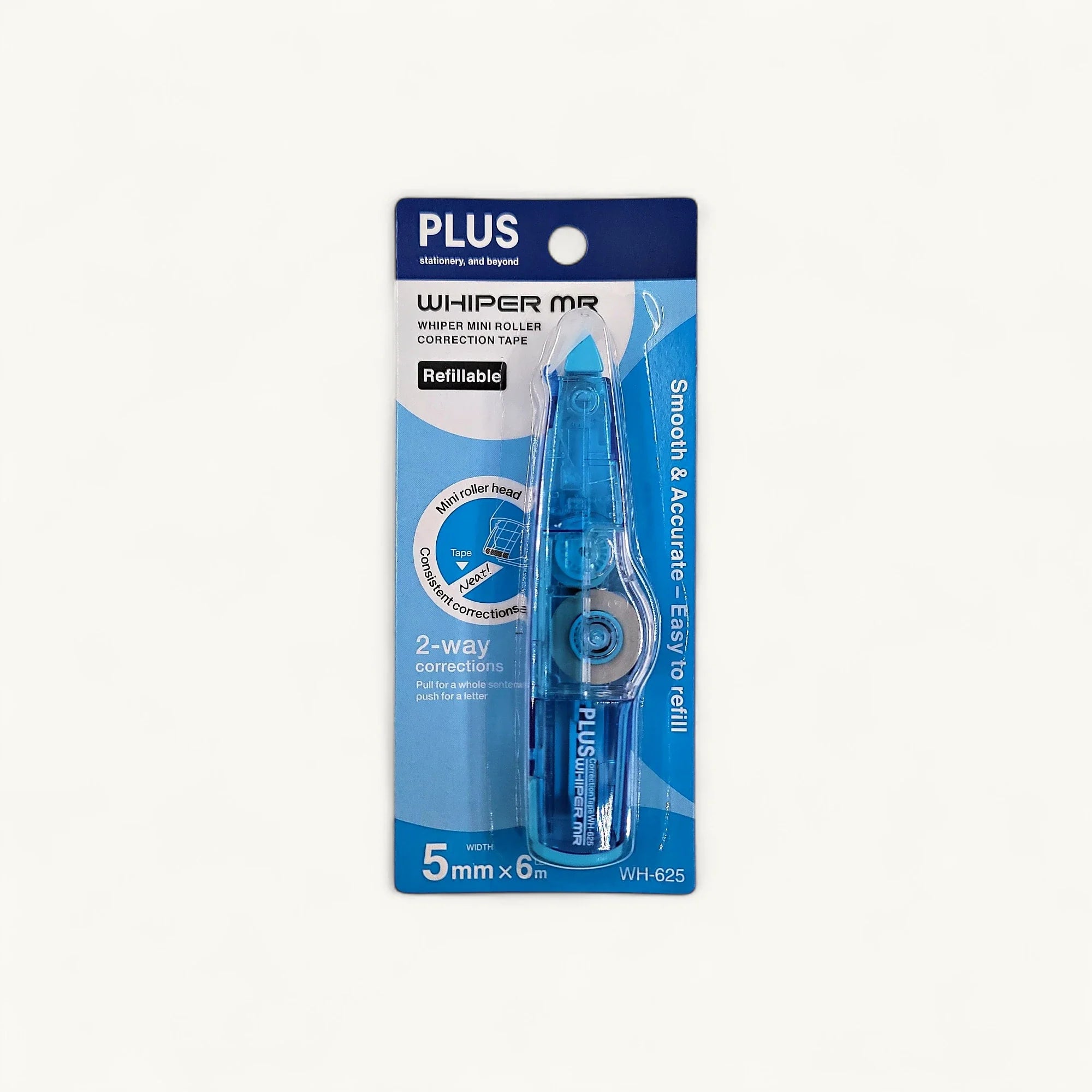 PLUS-WH605/625-MR智慧型滾輪修正帶-5mm可換芯-PLUS WH-605修正帶