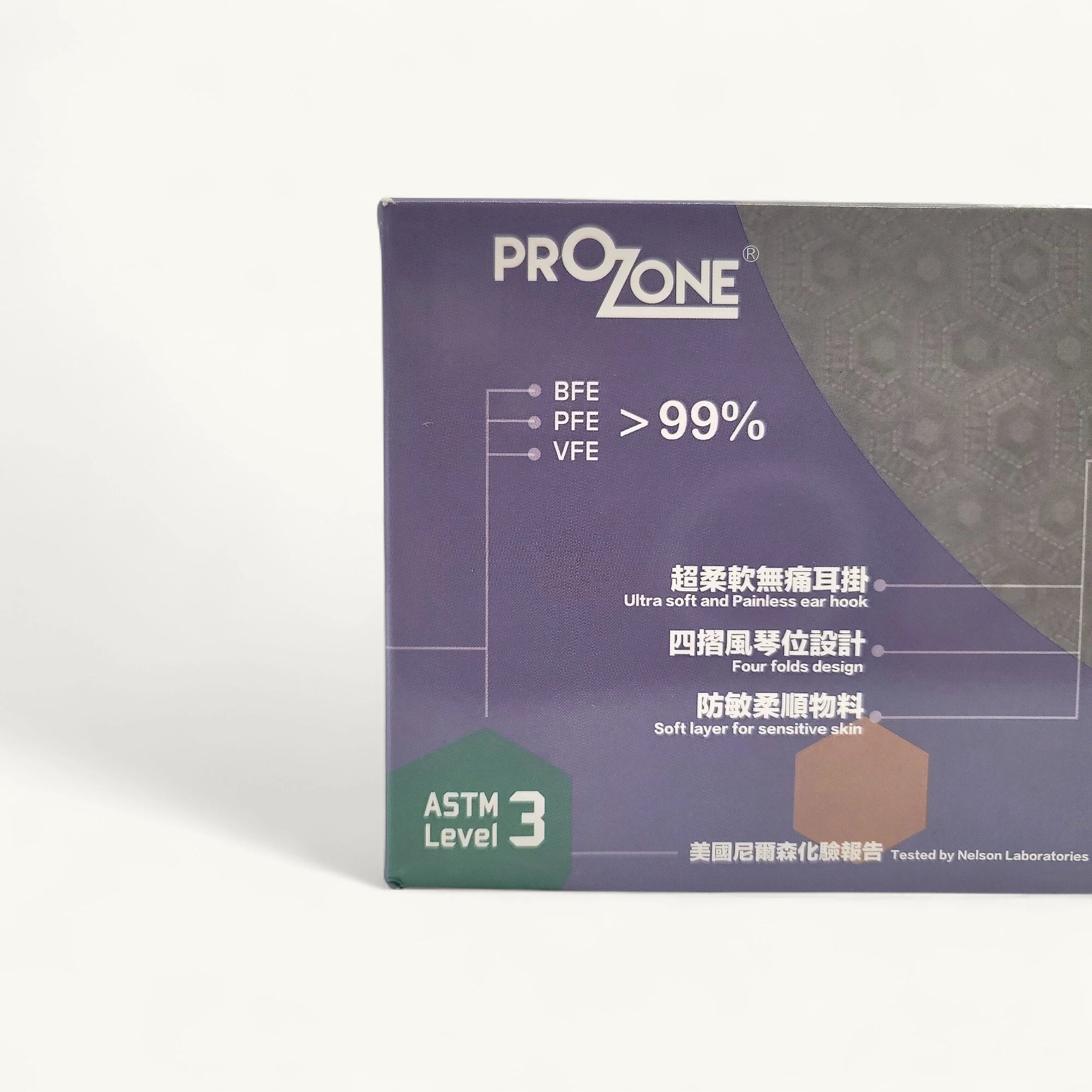 Prozone-Level 3 口罩-藍色獨立包裝-成人醫用防護口罩-細菌過濾 99%