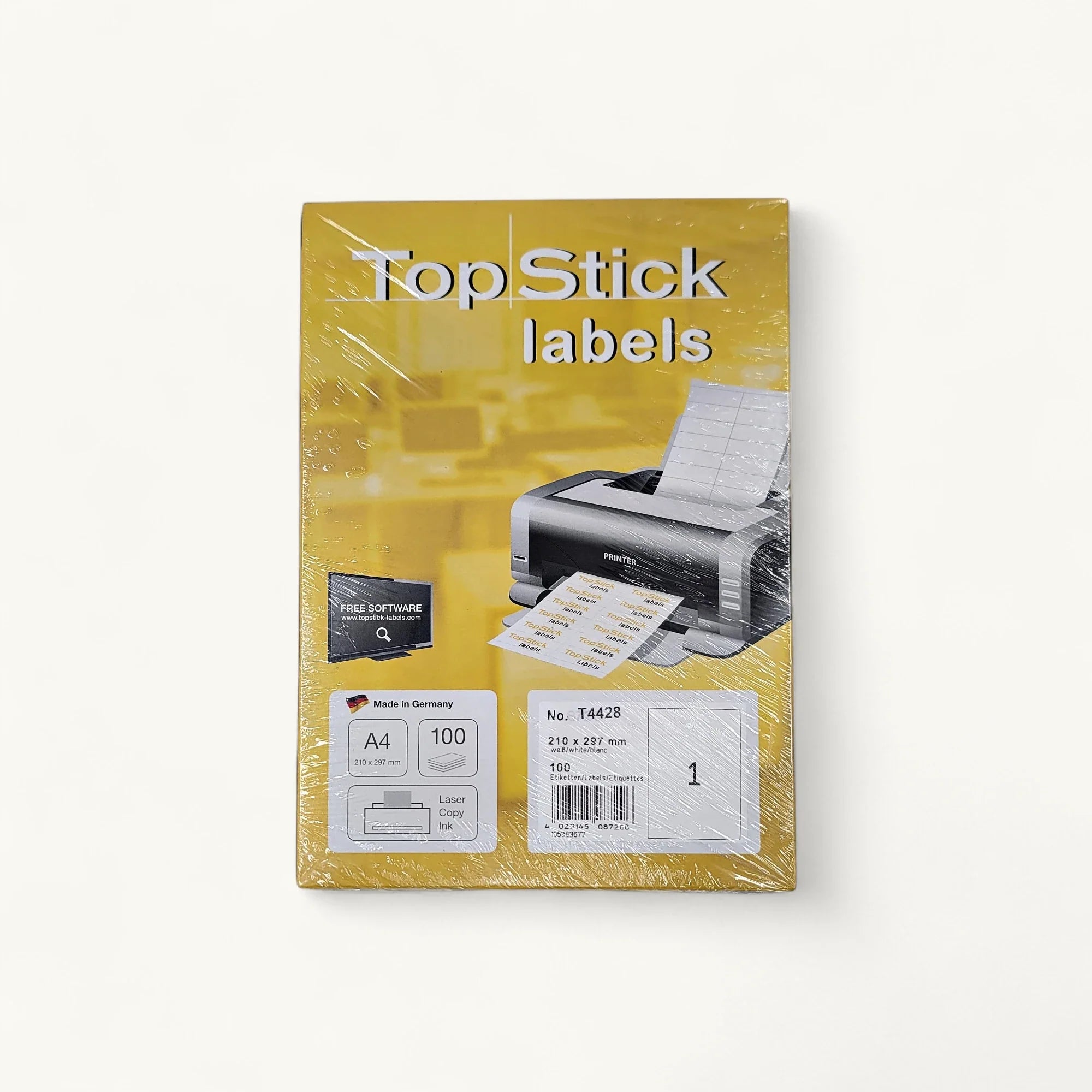 Top Stick T4428-白色-A4標籤紙-210x297mm
