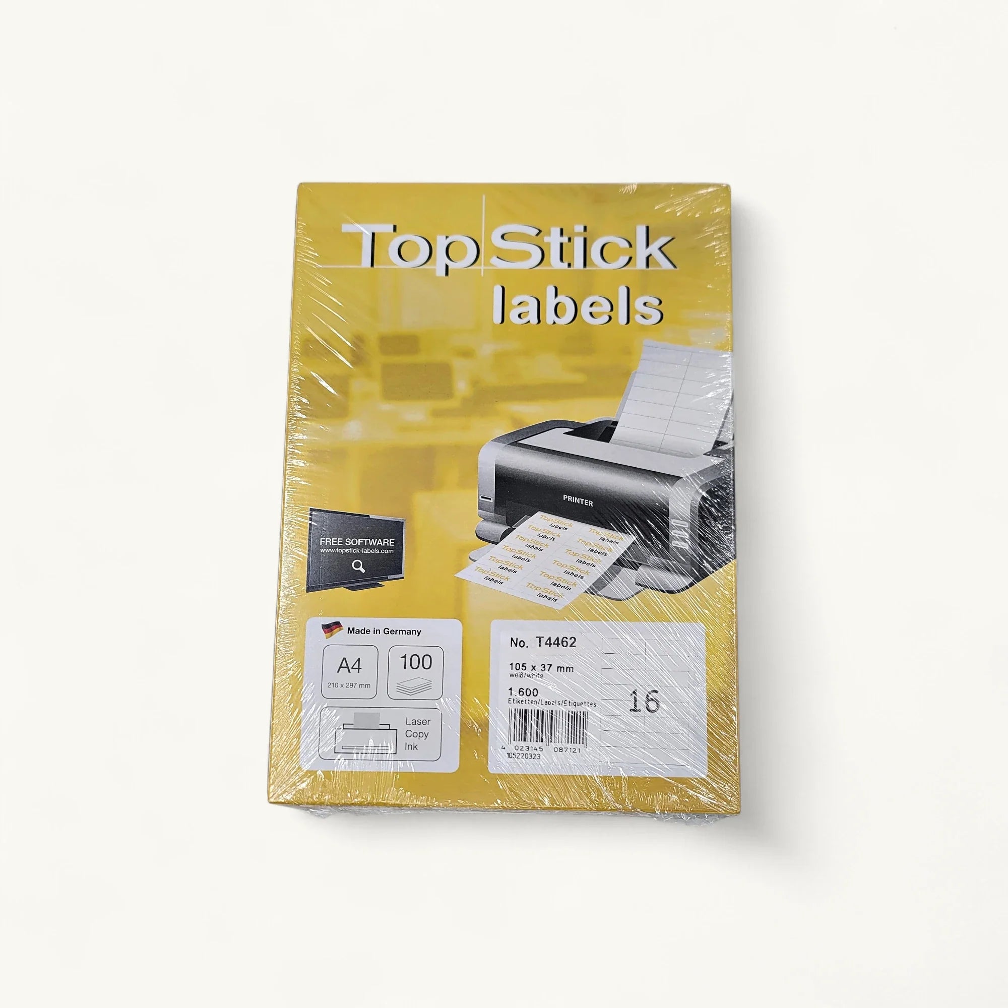 Top Stick-T4462多用途A4標籤紙-白色-標籤-105x37mm