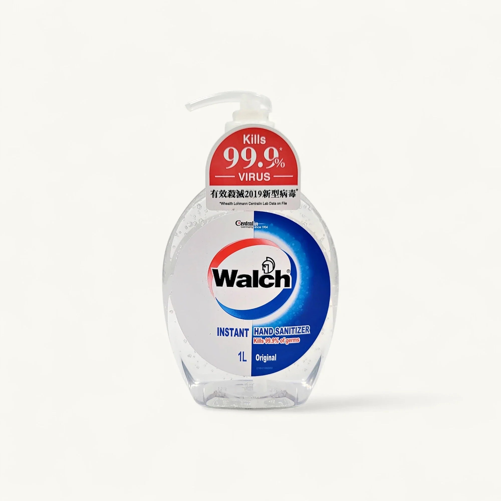 Walch-威露士酒精搓手液1升-免洗啫喱-個人衛生-殺滅99.9%細菌